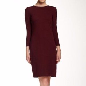 Vince Burgundy 3/4 Sleeve Sheath Dress S